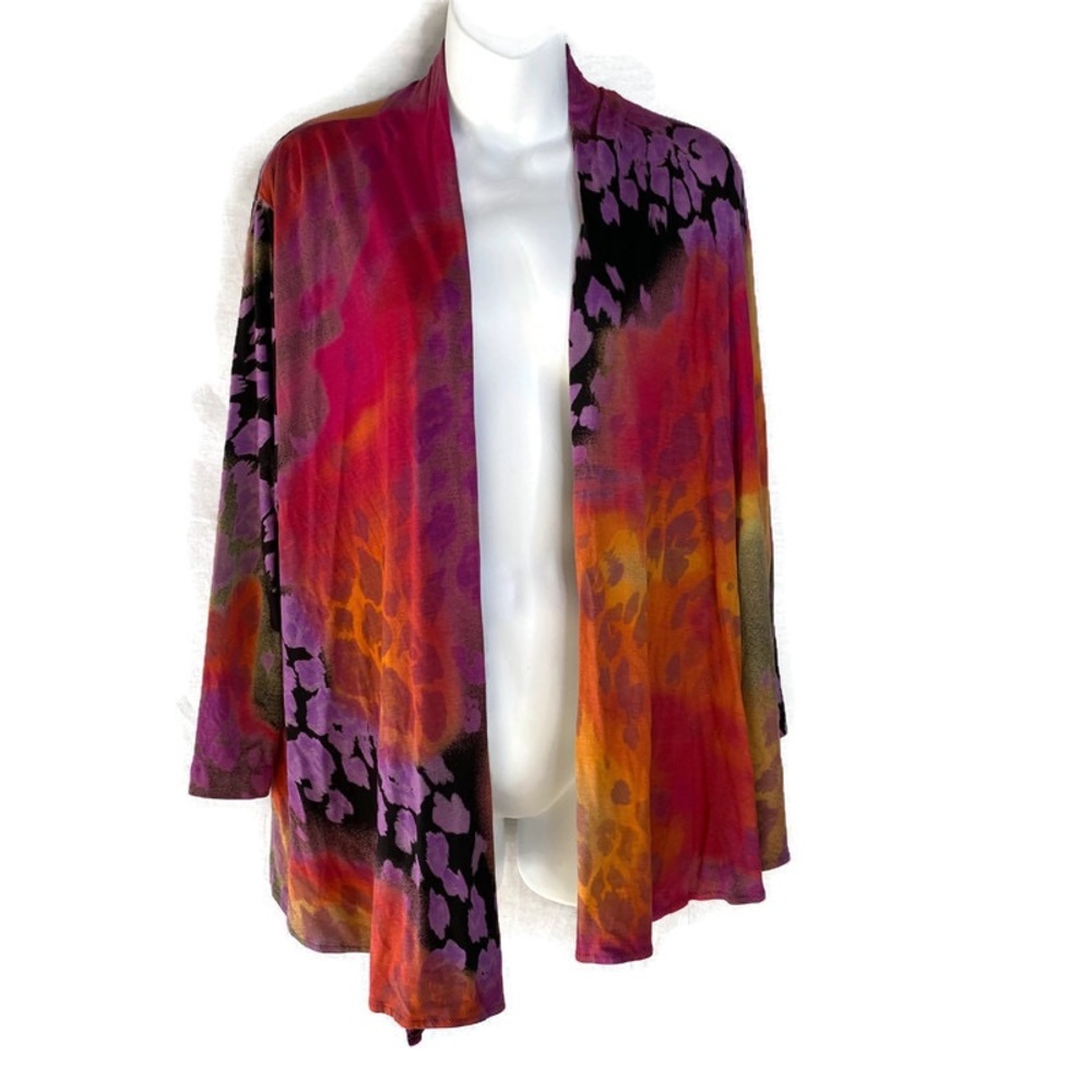 Caroline Rose Open Front Cardigan Vibrant Art Wear